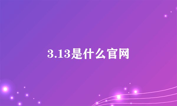 3.13是什么官网