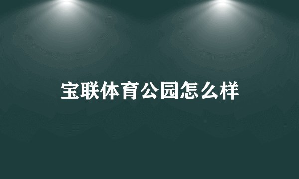 宝联体育公园怎么样