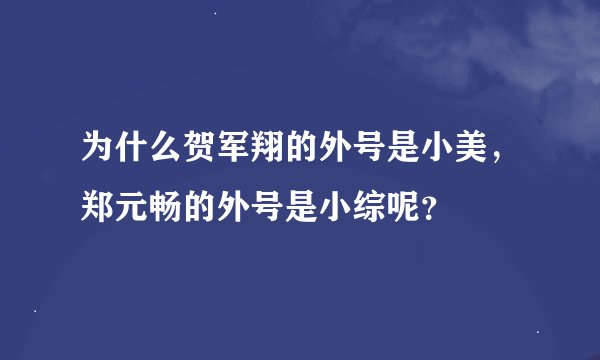 为什么贺军翔的外号是小美，郑元畅的外号是小综呢？