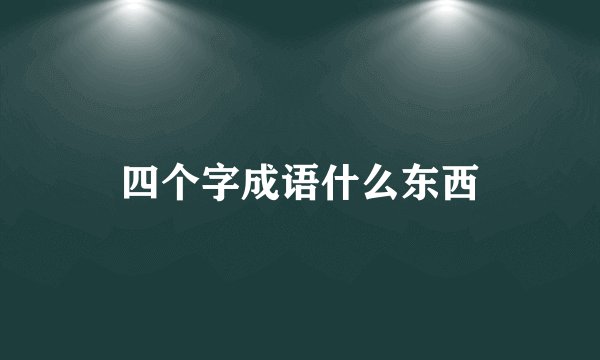 四个字成语什么东西