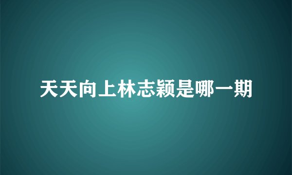 天天向上林志颖是哪一期
