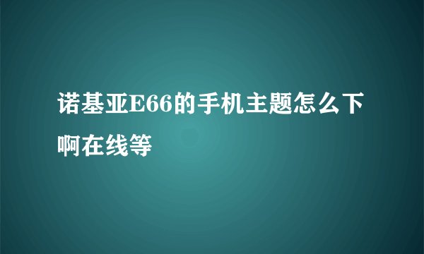 诺基亚E66的手机主题怎么下啊在线等