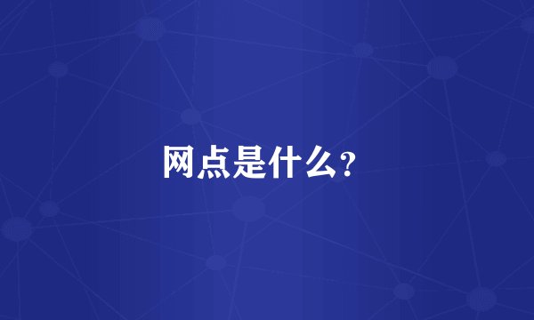 网点是什么？