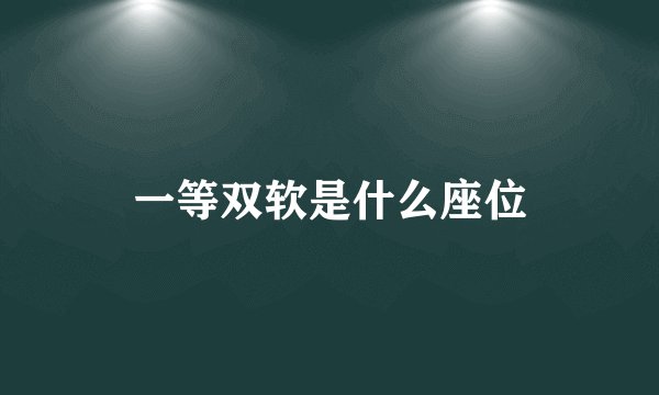 一等双软是什么座位