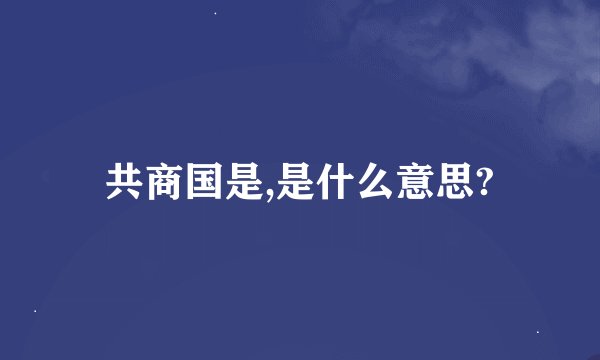 共商国是,是什么意思?
