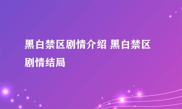 黑白禁区剧情介绍 黑白禁区剧情结局