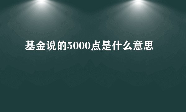 基金说的5000点是什么意思