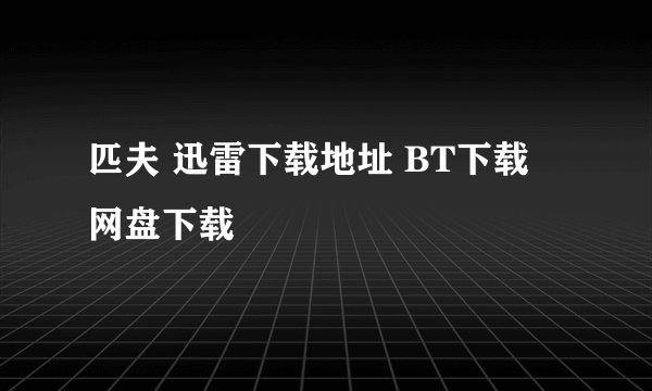 匹夫 迅雷下载地址 BT下载 网盘下载