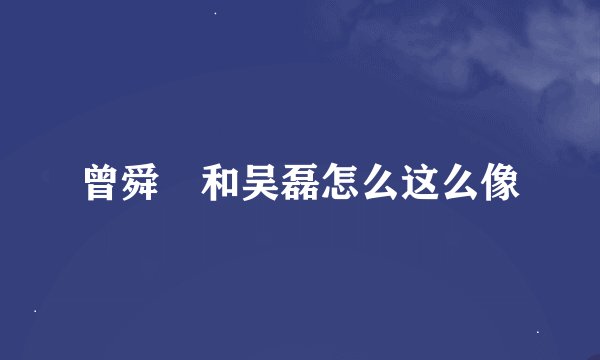 曾舜晞和吴磊怎么这么像