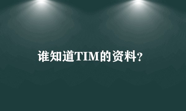 谁知道TIM的资料？