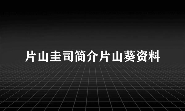 片山圭司简介片山葵资料