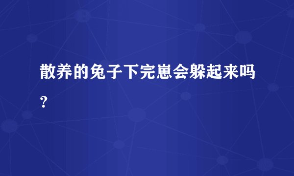 散养的兔子下完崽会躲起来吗？