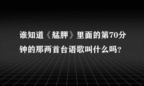 谁知道《艋胛》里面的第70分钟的那两首台语歌叫什么吗？