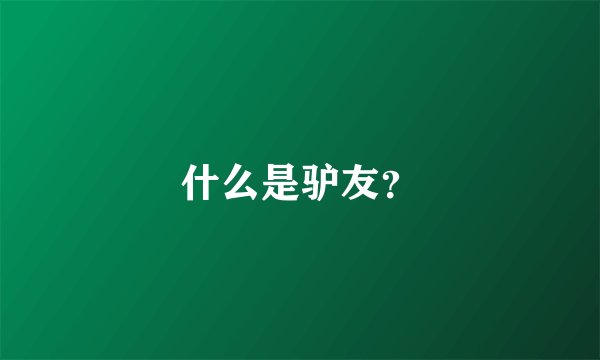 什么是驴友？