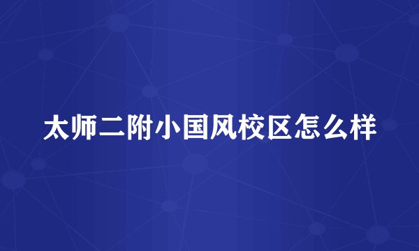 太师二附小国风校区怎么样