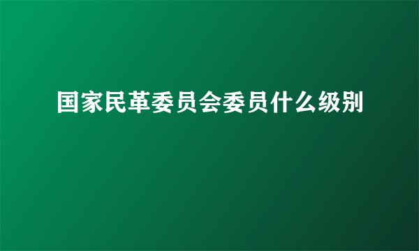 国家民革委员会委员什么级别