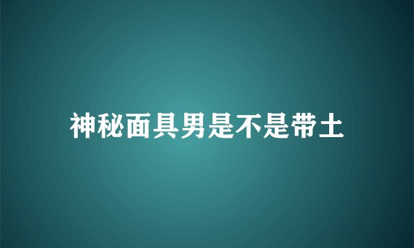 神秘面具男是不是带土