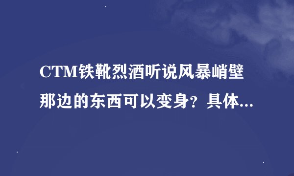CTM铁靴烈酒听说风暴峭壁那边的东西可以变身？具体怎么做？