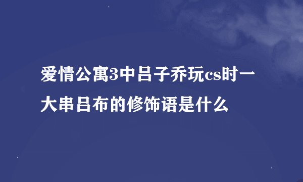 爱情公寓3中吕子乔玩cs时一大串吕布的修饰语是什么