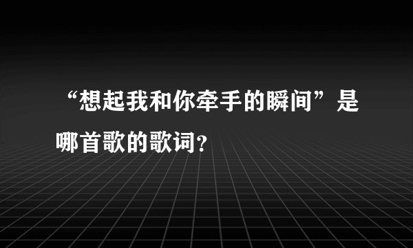 “想起我和你牵手的瞬间”是哪首歌的歌词？