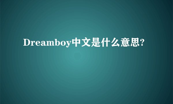 Dreamboy中文是什么意思?