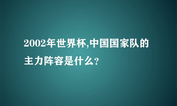 2002年世界杯,中国国家队的主力阵容是什么？