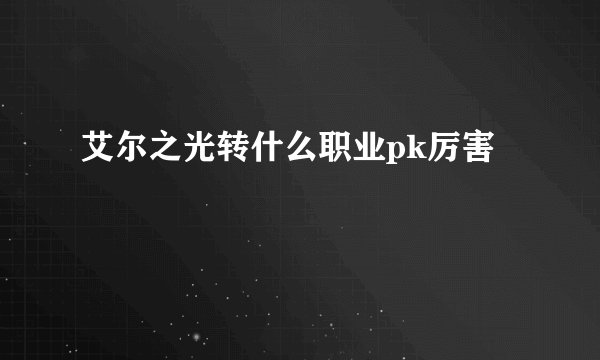 艾尔之光转什么职业pk厉害