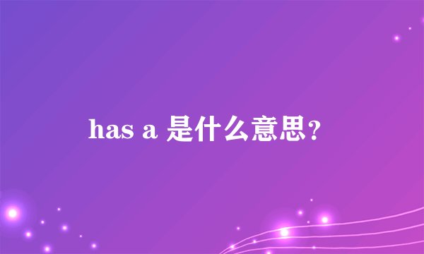 has a 是什么意思？