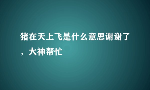 猪在天上飞是什么意思谢谢了，大神帮忙