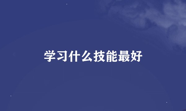 学习什么技能最好