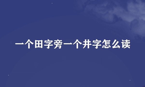 一个田字旁一个井字怎么读
