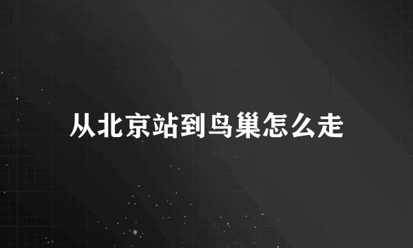 从北京站到鸟巢怎么走