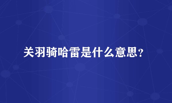 关羽骑哈雷是什么意思？