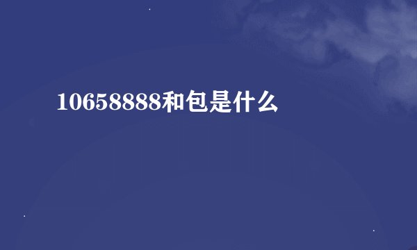 10658888和包是什么