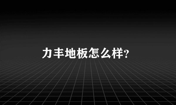 力丰地板怎么样？