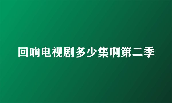 回响电视剧多少集啊第二季