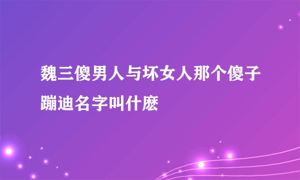 魏三傻男人与坏女人那个傻子蹦迪名字叫什麽