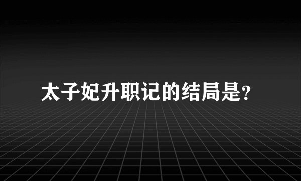 太子妃升职记的结局是？