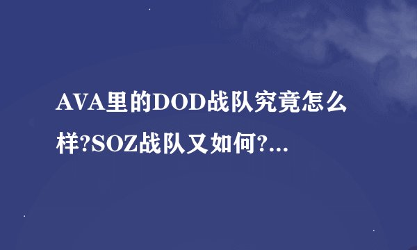 AVA里的DOD战队究竟怎么样?SOZ战队又如何?请知情人士解答,拜谢！大神们帮帮忙
