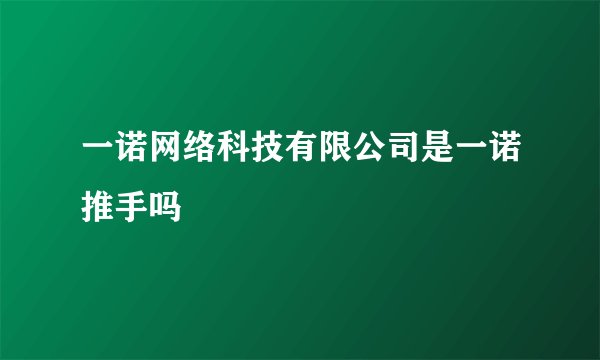 一诺网络科技有限公司是一诺推手吗