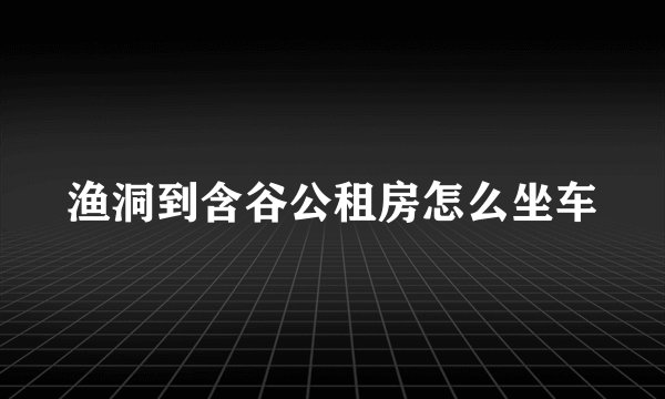 渔洞到含谷公租房怎么坐车