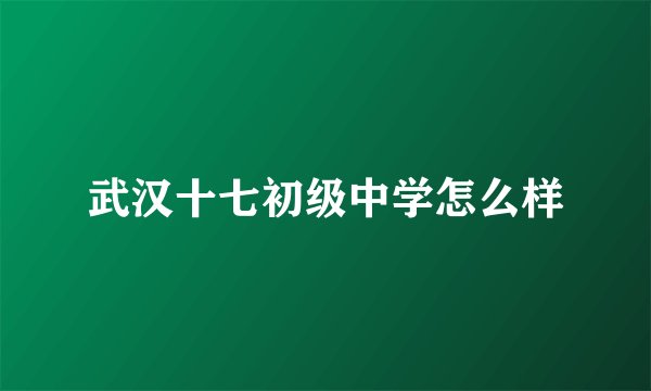 武汉十七初级中学怎么样