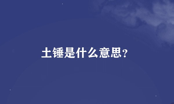 土锤是什么意思？