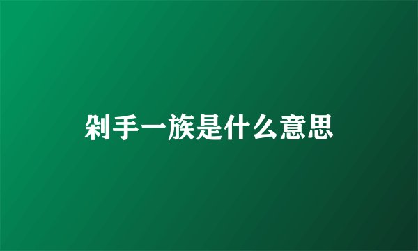 剁手一族是什么意思