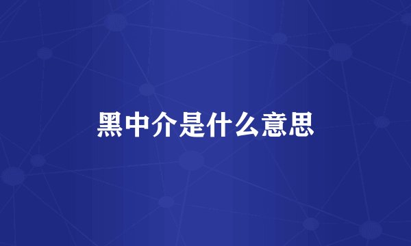 黑中介是什么意思