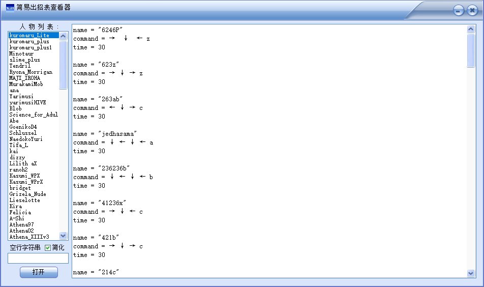 全女格斗QOF2013Final终极配合精华版里面的招式查询器怎么用
