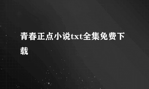 青春正点小说txt全集免费下载