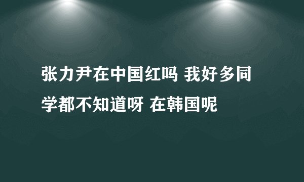 张力尹在中国红吗 我好多同学都不知道呀 在韩国呢