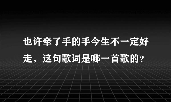 也许牵了手的手今生不一定好走，这句歌词是哪一首歌的？