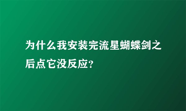 为什么我安装完流星蝴蝶剑之后点它没反应？